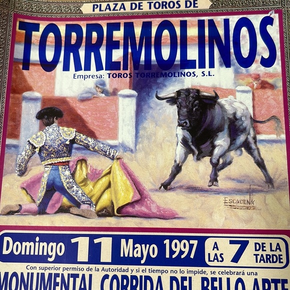 Authentic Vntg Bull-Fight Advertisement Poster: Torremolinos, Spain, 1997 - Picture 2 of 3